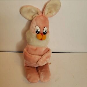 Korea Pink Easter Rabbit Bunny Plush Vintage 1970s